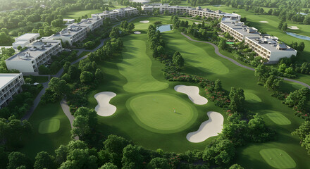 golf course,  resort,  luxury, Luxury Golf Resort Aerial View