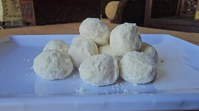 Kue Putri salju or Snow princess cookies ia an Indonesian kue kering or cookies,covered with powdered sugar coating that resembles snow,sometimes gives cooling sensation while eaten