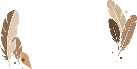 Boho Feather Arrangement Vector