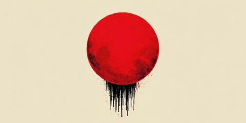 Abstract depiction of a large red circle