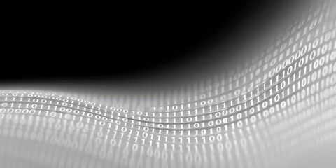 Abstract digital landscape of flowing binary code creating a mesmerizing visual experience illustrating the concepts of technology data and connectivity evoking infinite possibilities