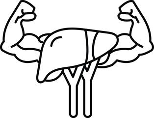 A muscular man is holding a liver in his arms