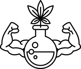 A black and white drawing of a man with his arms raised