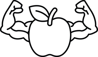 A black and white drawing of a man with his arms raised