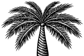 Black palm trunk silhouette side view design with transparency, palm, trunk, close up, side view, silhouette, black, vector, illustration, graphic, design, element, isolated, monochrome, transparent