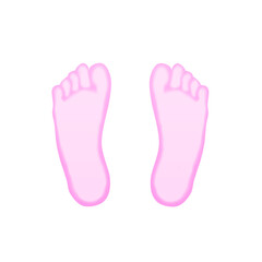 Clip art of pink watercolor footprints