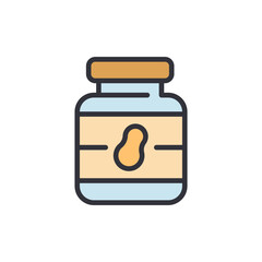 Delicious Creamy Peanut Butter Jar With Label And Minimalist Style