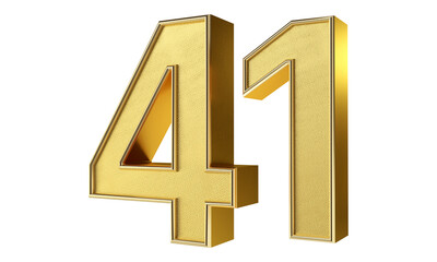 Obraz premium Bling Bling Diamond Gold Number 41 3D Text Effect