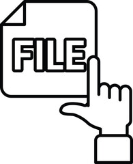 A hand pointing to a file