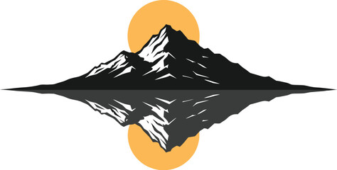 Minimalist Mountain Lake Reflection