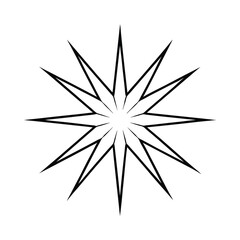 Obraz premium starburst ornament black vector silhouette