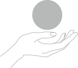 Hand Holding Moon Minimalist Vector