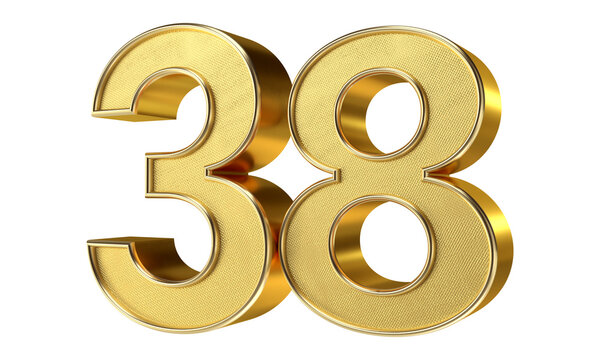 Bling Bling Diamond Gold Number 38 3D Text Effect