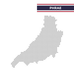 Obraz premium Dotted map of Phrae Province in Thailand