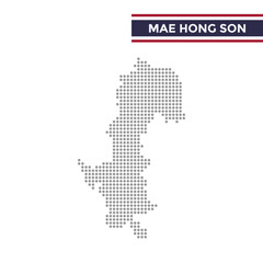 Dotted map of Mae Hong Son Province in Thailand
