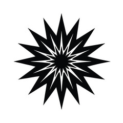 starburst ornament black vector silhouette