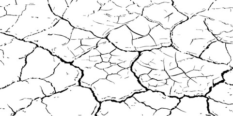Closeup of dry fissure ground. White dried and cracked ground earth background.Gray crack on earth texture. erosion.	