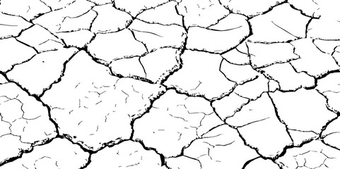 Closeup of dry fissure ground. White dried and cracked ground earth background.Gray crack on earth texture. erosion.	