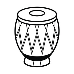 tabla percussion instrument vector outline