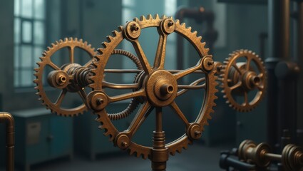 Obraz premium Intricate Steampunk Gears and Cogs