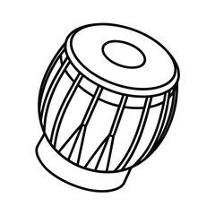 tabla percussion instrument vector outline
