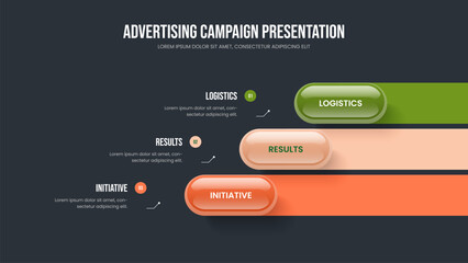 Consulting Insight 3 Step Infographic Slideshow Template. Professional Overview Frame Layout Vector Illustration. Product Portfolio Three Element Diagram Slide Design.