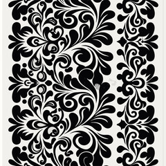 Minimal vintage floral pattern. A subtle, repeating vector design with monochrome flower elements for a chic, classic aesthetic.