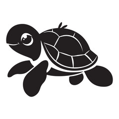 Turtle silhouette vector illustration isolated white background