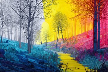 Vibrant Spring Spectrum Abstract Art in Pastel Colors