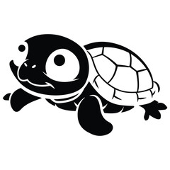 Turtle silhouette vector illustration isolated white background