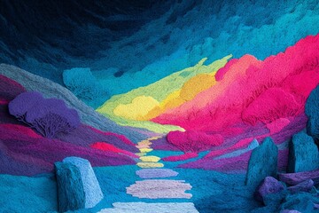 Vibrant Spring Spectrum in Abstract Lithos Design