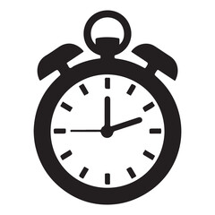 Stop watch timer flat icon vector illustration, Chronometer pictogram, alarm clock icon