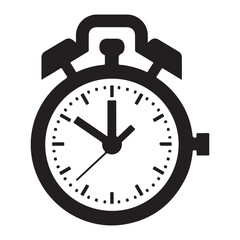Stop watch timer flat icon vector illustration, Chronometer pictogram, alarm clock icon