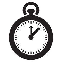 Stop watch timer flat icon vector illustration, Chronometer pictogram, alarm clock icon
