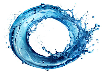 Fototapeta premium water splash isolated on white background, blue circle water splash 