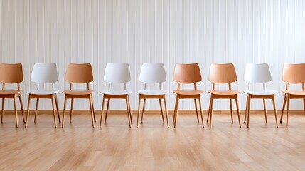 Obraz premium Chairs Arranged in a Row