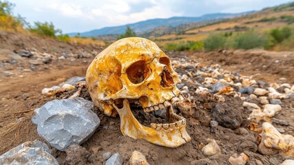 the valley of dry bones in the ezekiel biblical story represents a desolate and lifeless landscape, filled with the remains of the deceased, serving as a powerful symbol of death and despair.