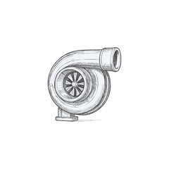 Engraved Turbo icon logo flat vector design