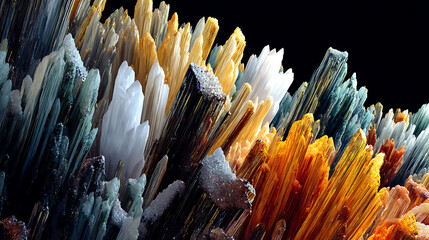 sparkling rainbow colored glass crystal structure