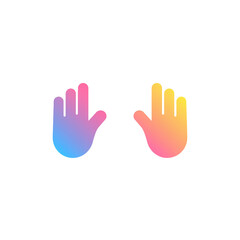 Vibrant gradient hand icons symbolizing diversity reach and inclusivity in creative projects emphasizing human connection and collaboration