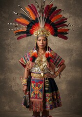 Portrait Of A Woman In Traditional Andean Costume