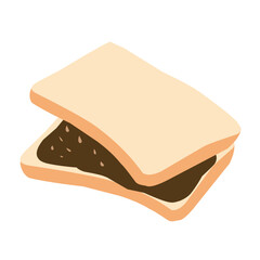 Flat design illustration of bread with various fillings 