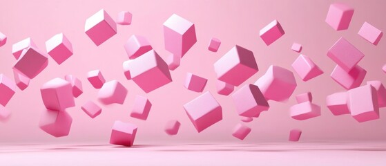Floating Pink Cubes