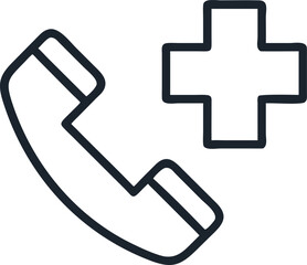 Obraz premium Phone with Medical Cross Icon - Vector Design.