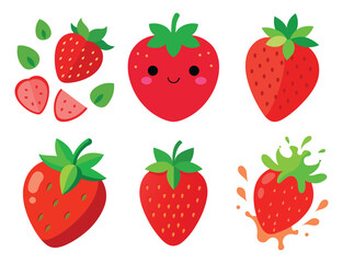 strawberry seamless pattern vector with white background