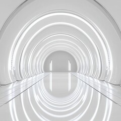 Obraz premium Futuristic white archway tunnel