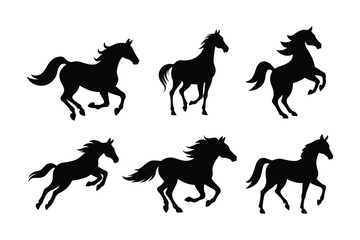 Racehorse Silhouette  Vector bundle  illustration
