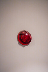 red crystal ball on a black background
