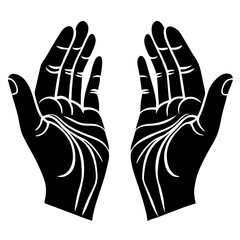 Obraz premium Hands in the air. , hand gestures vector illustration,.