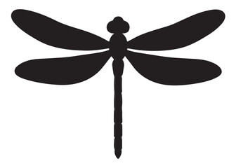 Dragonfly logo silhouette vector, Dragonfly logo icon vector design, simple black silhouette of a dragonfly, a black and white silhouette of a dragonfly vector style isolated on white background